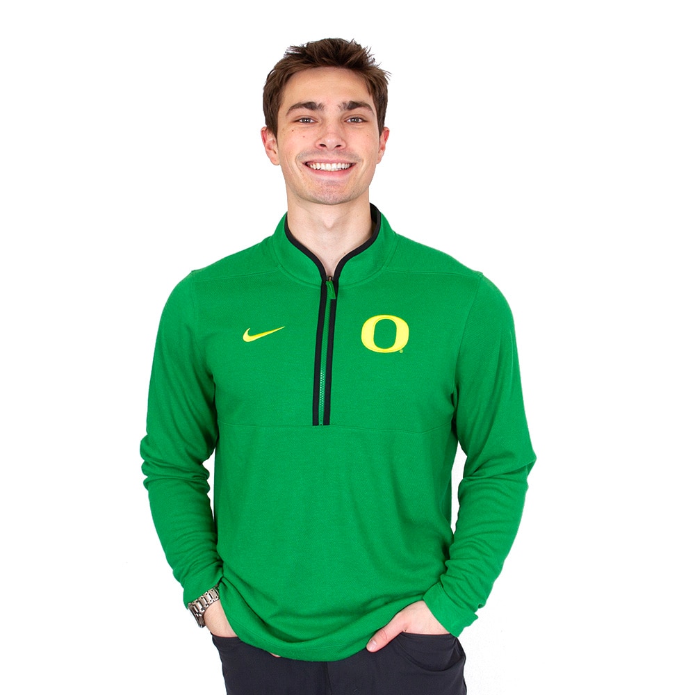 Classic Oregon O, Nike, Green, Pullover, Performance/Dri-FIT, Men, 1/4-zip, Sweatshirt, 853990